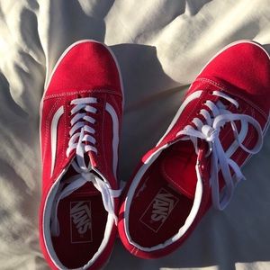 Red old skool vans